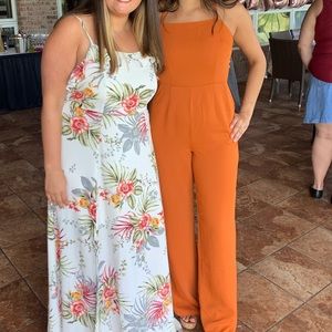 Orange, open back jumpsuit. Forever21 size small